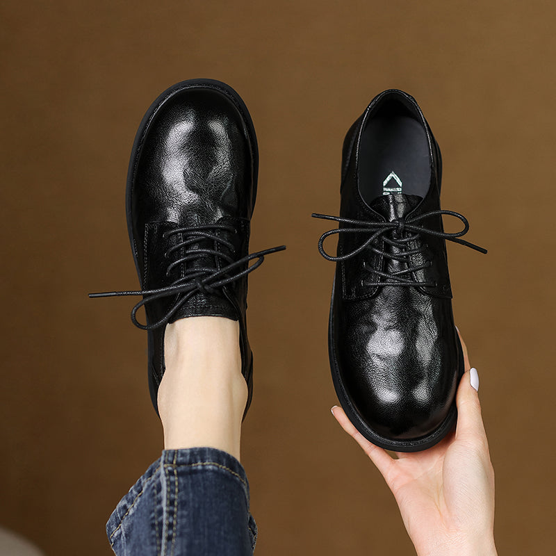Women's Leather Comfortable Soft Flat Oxfords & Tie Shoes