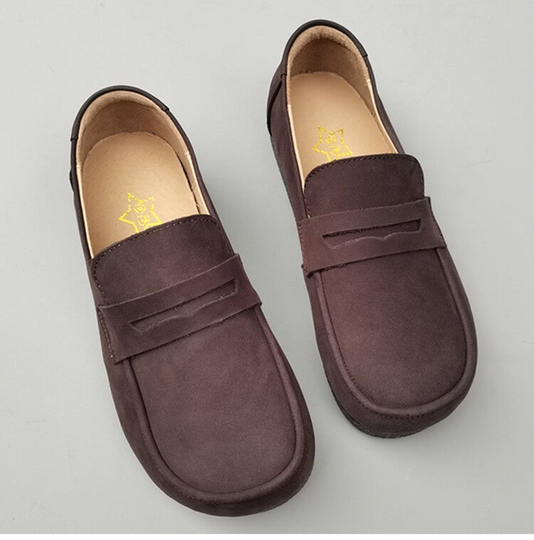 Women's Casual & Comfortable Handmade Wide-Toe Box Slip-On Loafers