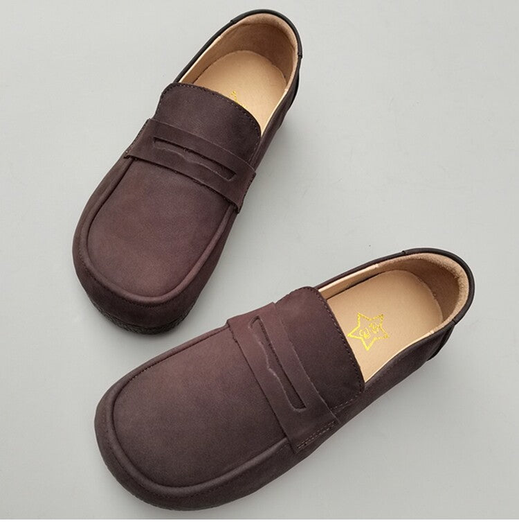 Women's Casual & Comfortable Handmade Wide-Toe Box Slip-On Loafers