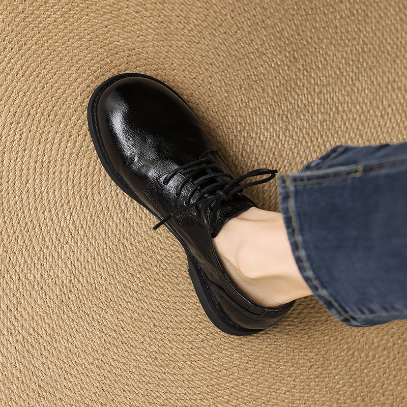 Women's Leather Comfortable Soft Flat Oxfords & Tie Shoes