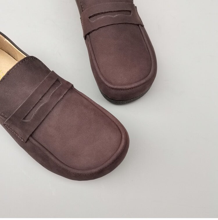 Women's Casual & Comfortable Handmade Wide-Toe Box Slip-On Loafers