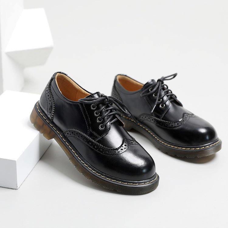 Women's Vintage Oxford Loafers Brogues Lace Up Casual Flats Shoes