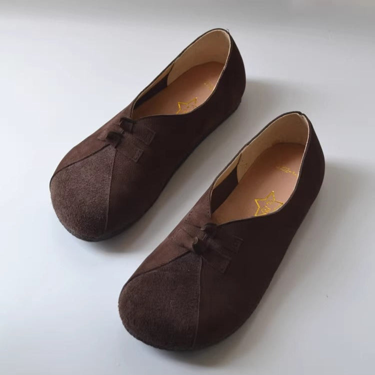 Women's Vintage Patchwork Slip-on Comfort Leather Flat Shoes