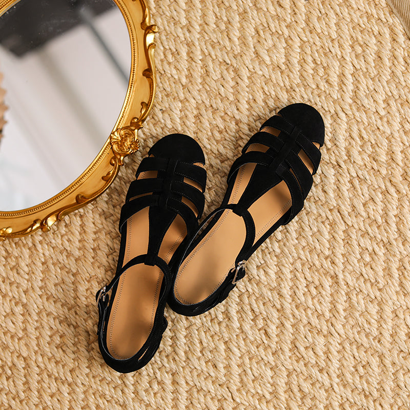 Women's Leather Fisherman Sandals – Round Toe Flat Stylish Summer Shoes