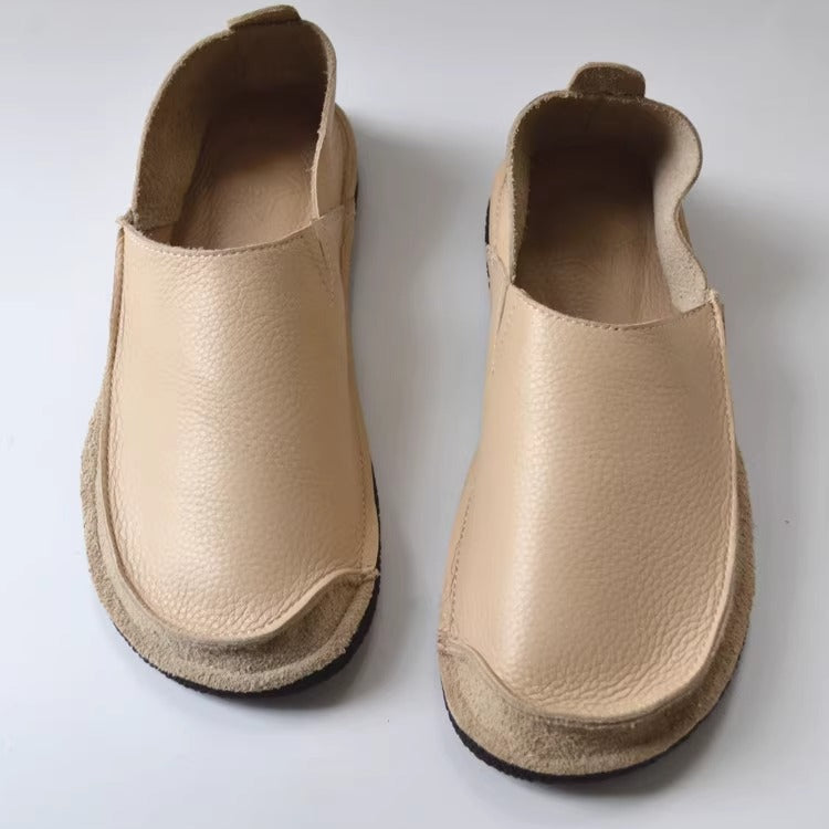 Women's Handmade Genuine Leather Minimalist Soft Walking Flat Shoes