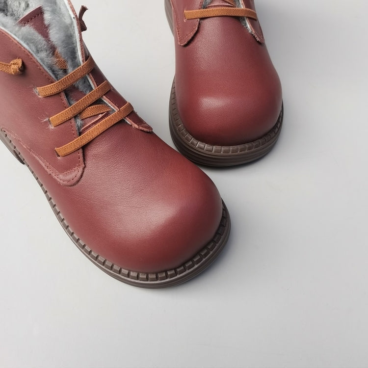 Women's Wide Toe Derby Winter Ankle Boots – Sheepskin Lined, Comfortable Fit