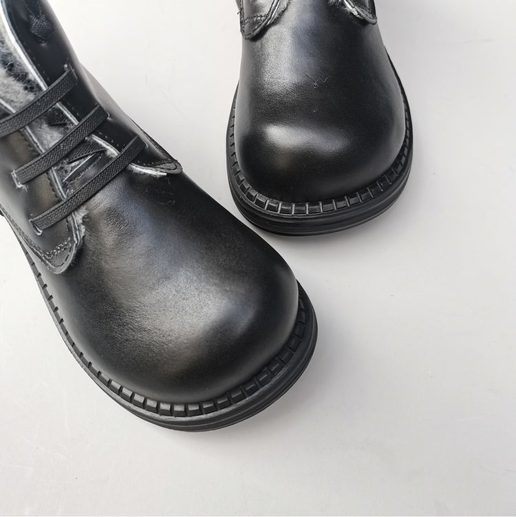 Women's Wide Toe Derby Winter Ankle Boots – Sheepskin Lined, Comfortable Fit