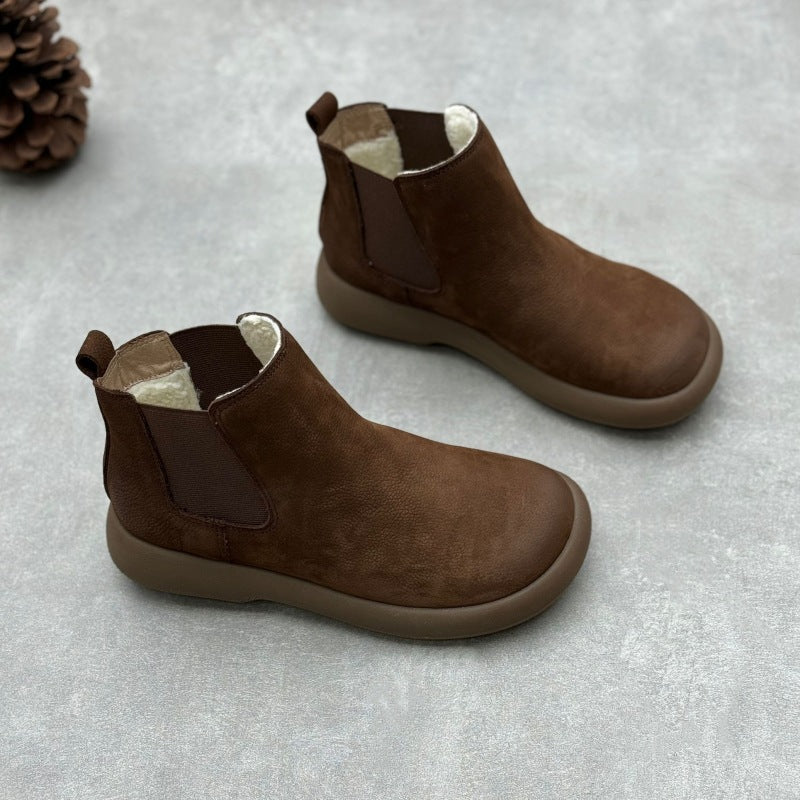 Genuine Leather Vintage Soft Leather Chelsea Style Women's Ankle Boots