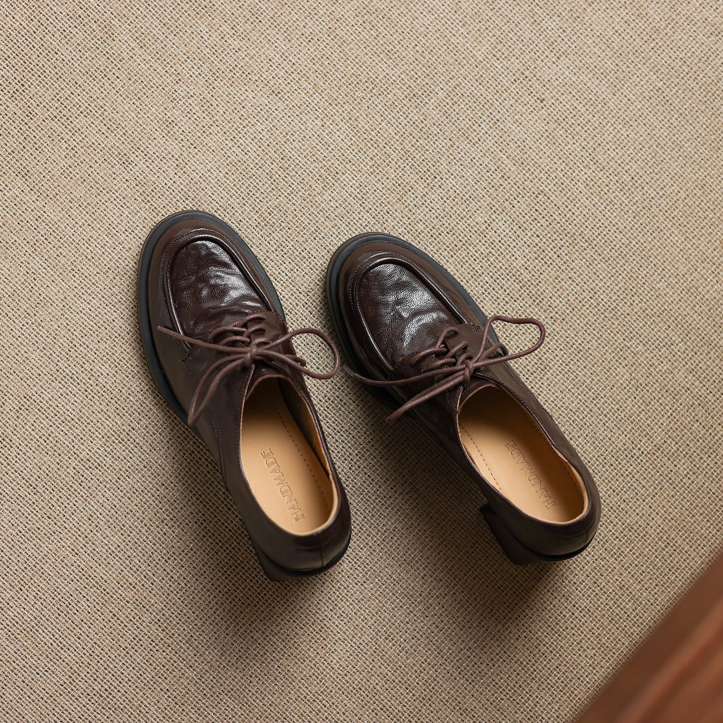 Women's Handmade Sheepskin Oxford Shoes – Business Style Block High Heels