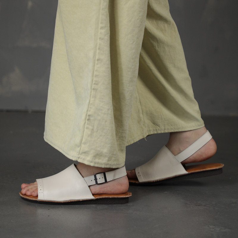 Women's Vintage Bohemian Leather Sandals - Artisanal Open Toe Comfortable Summer Shoes