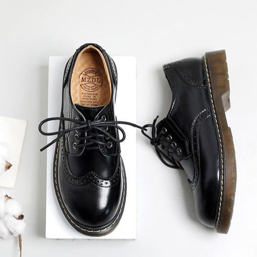 Women's Vintage Oxford Loafers Brogues Lace Up Casual Flats Shoes