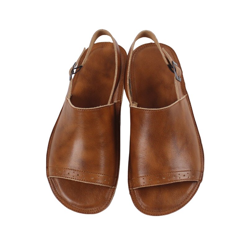 Women's Vintage Bohemian Leather Sandals - Artisanal Open Toe Comfortable Summer Shoes