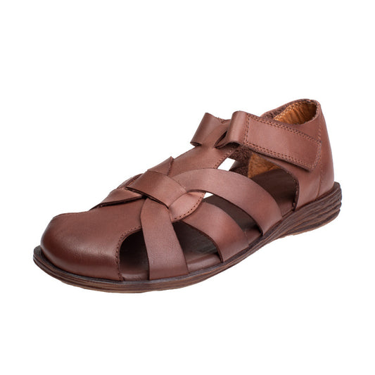 Women's Handmade Leather Comfortable Closed Toe Sandals Fisherman Shoes
