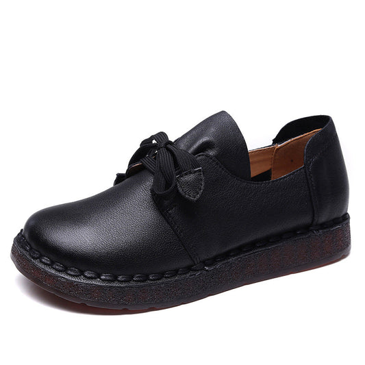 Women's Handmade Comfortable Casual Lace-up Leather Flats Loafers