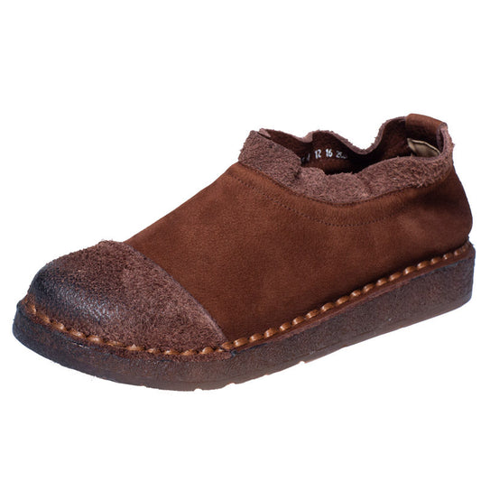 Women Handmade Leather Loafers Comfortable & Retro