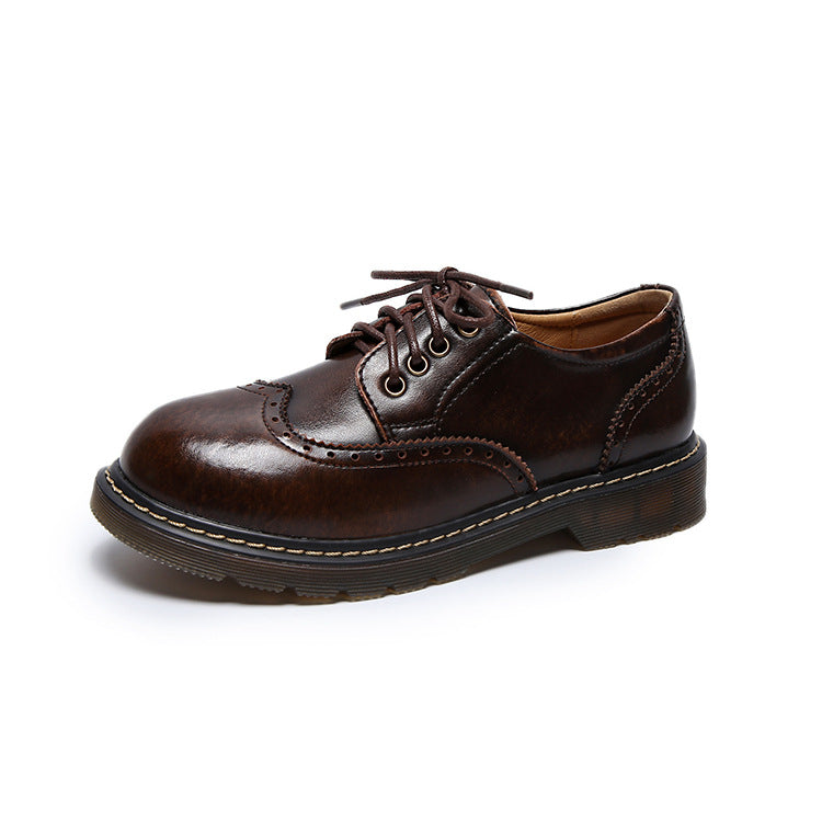 Women's Vintage Oxford Loafers Brogues Lace Up Casual Flats Shoes