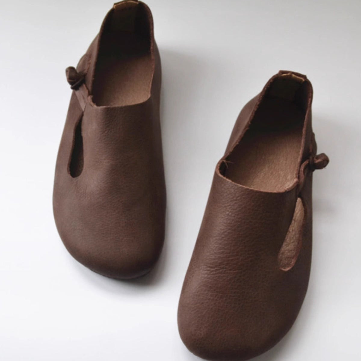 Women's Casual Flat Soft Leather Minimalist Style Slip-on Shoes