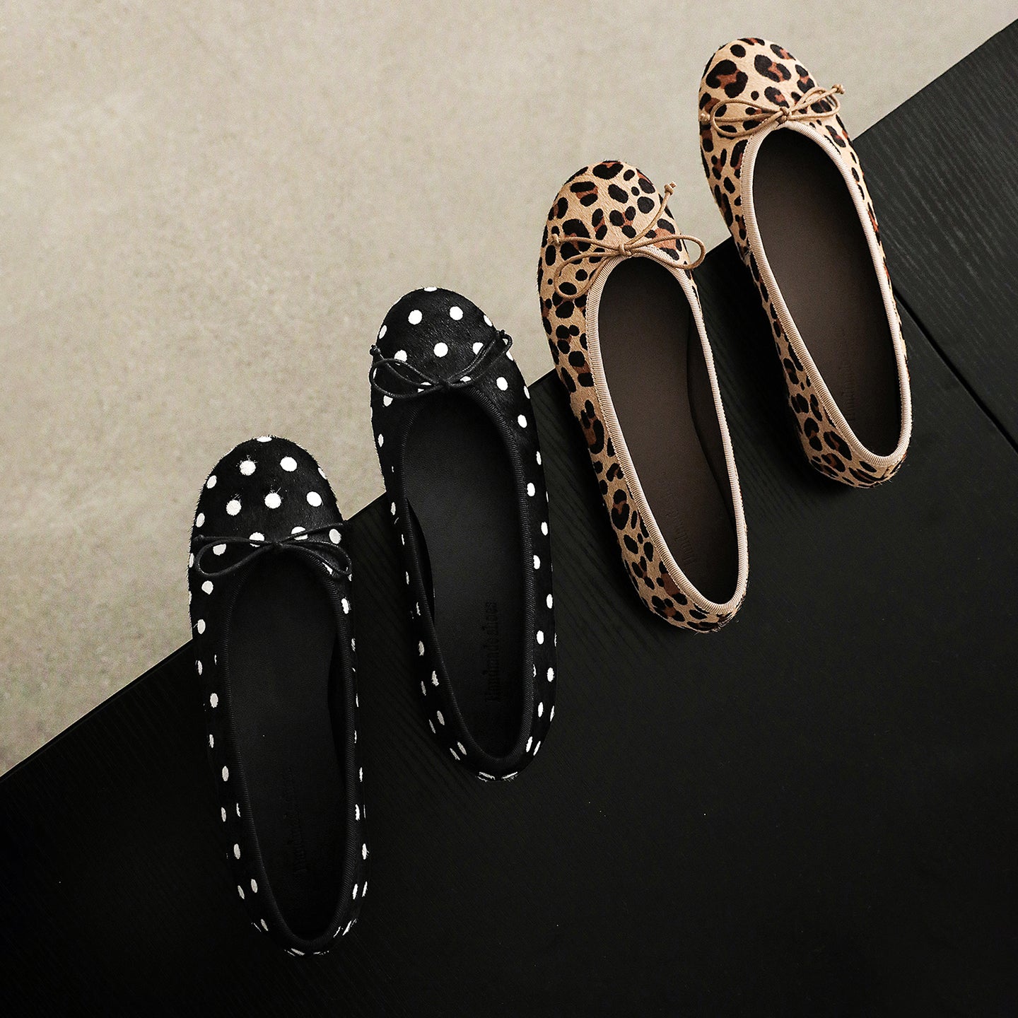 Women's Horsehair Leopard Polka Dot Ballet Flats Vintage Round Toe Bowknot Slip-on Flat Shoes