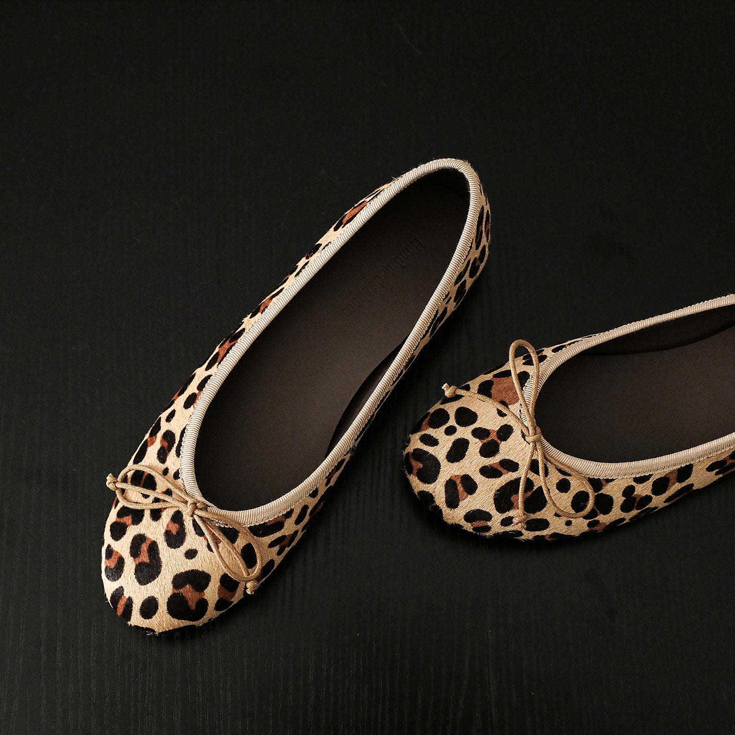 Women's Horsehair Leopard Polka Dot Ballet Flats Vintage Round Toe Bowknot Slip-on Flat Shoes