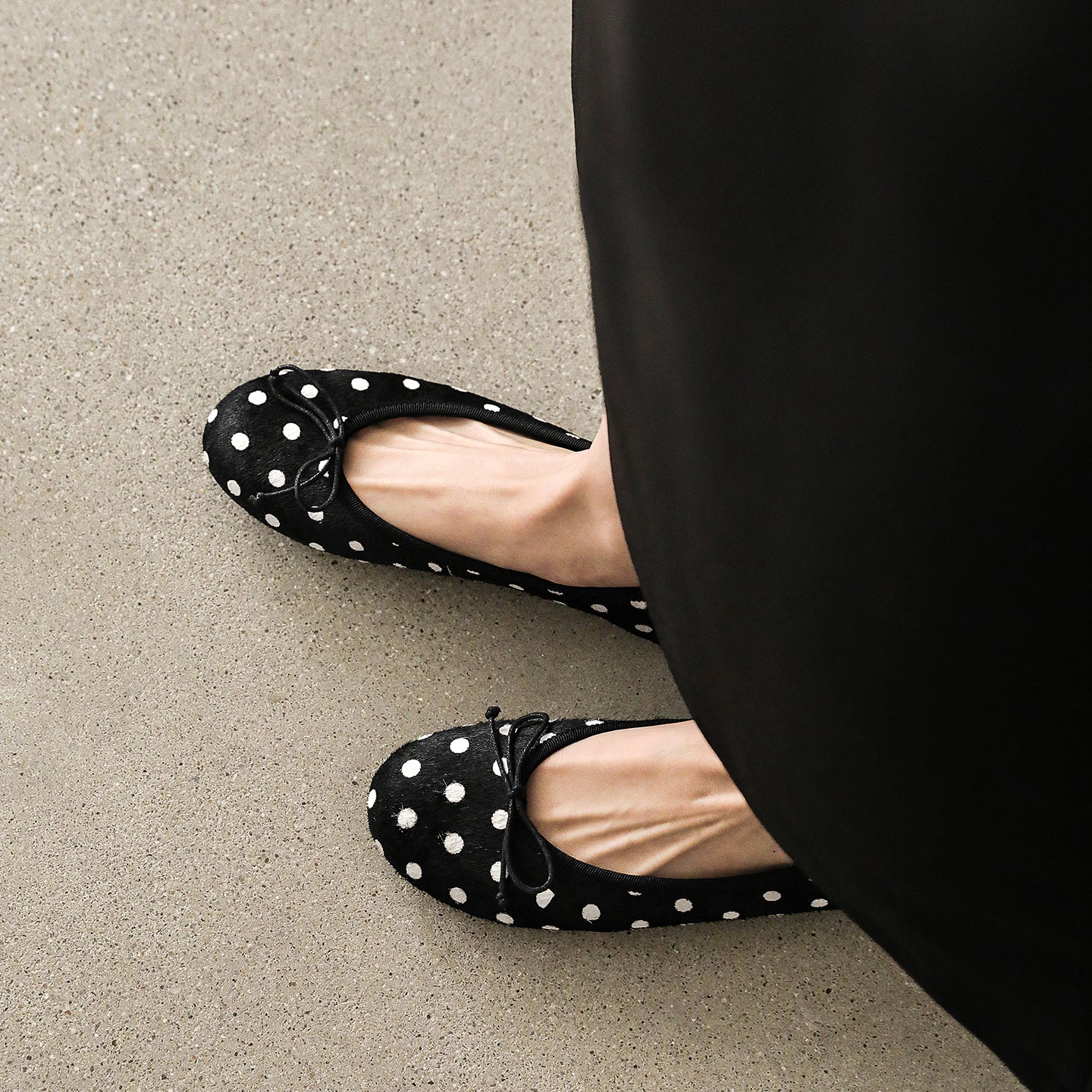 Women's Horsehair Leopard Polka Dot Ballet Flats Vintage Round Toe Bowknot Slip-on Flat Shoes