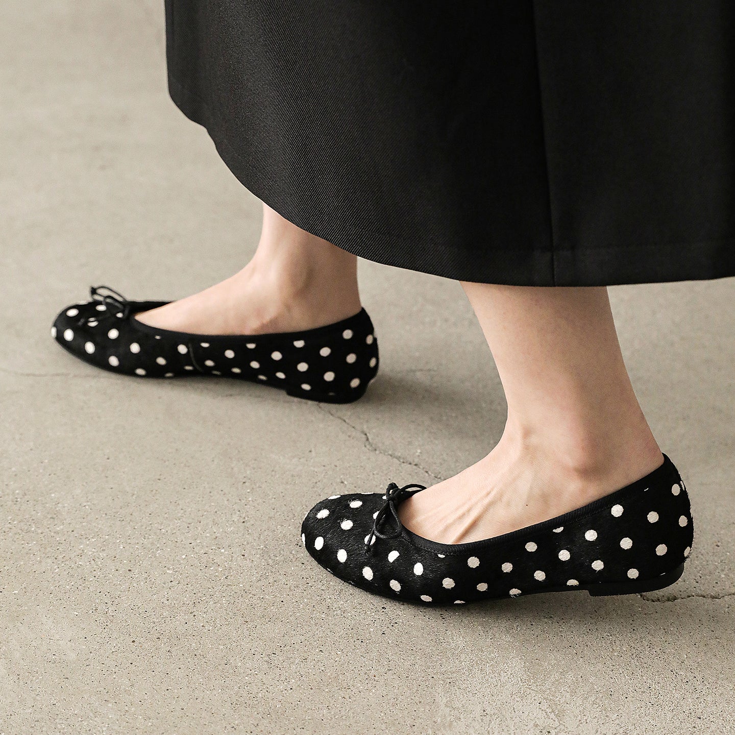 Women's Horsehair Leopard Polka Dot Ballet Flats Vintage Round Toe Bowknot Slip-on Flat Shoes