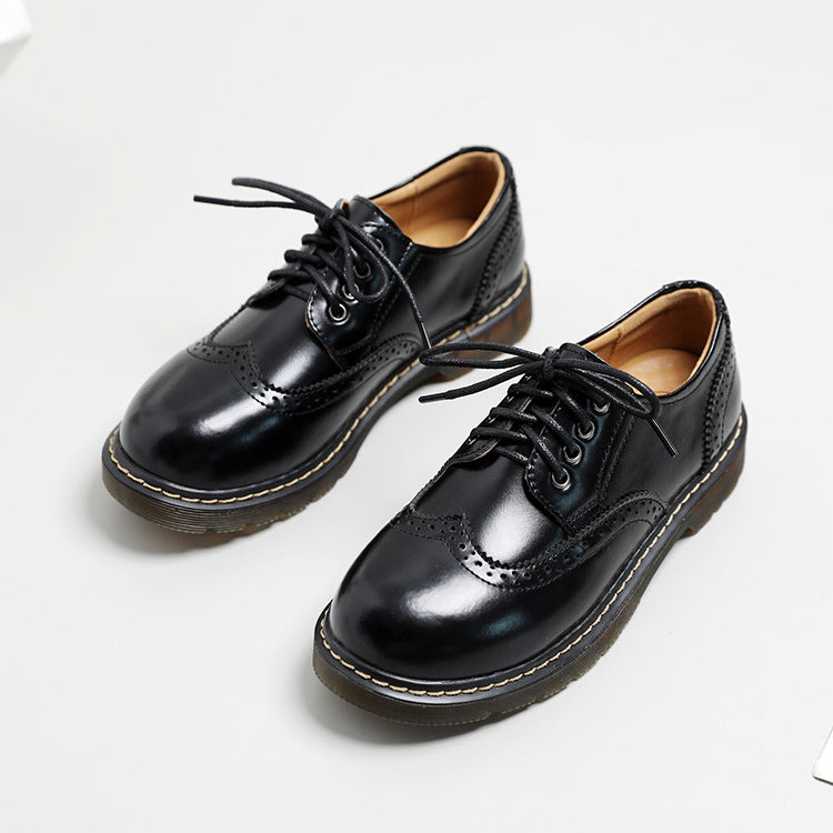 Women's Vintage Oxford Loafers Brogues Lace Up Casual Flats Shoes