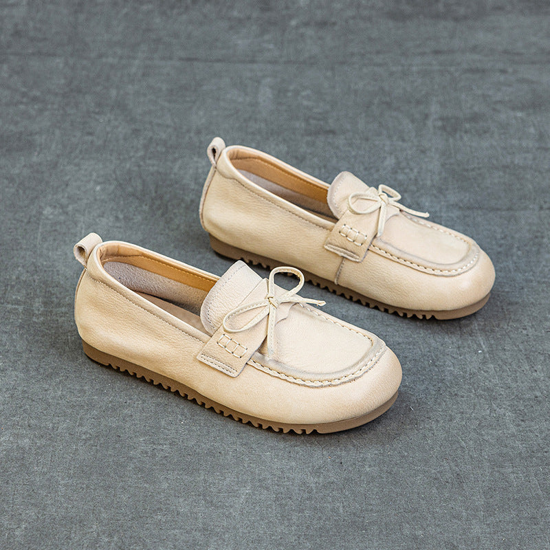 Women's Leather Soft Sole Flats – Comfortable Walking Shoes