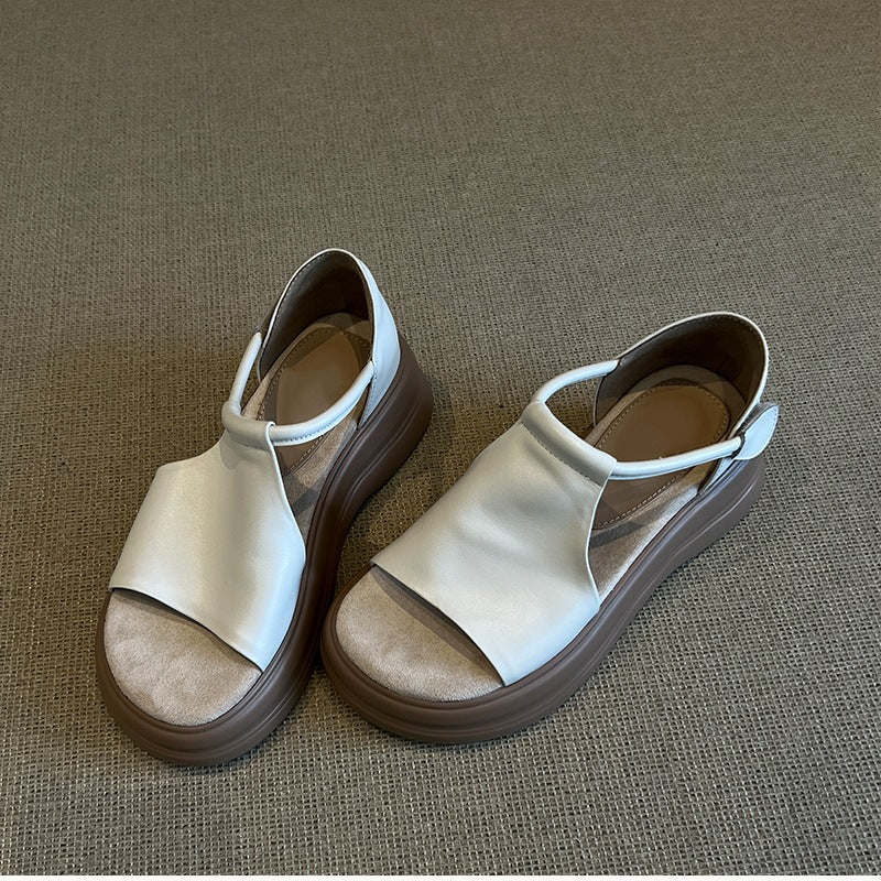 Chic Women's Summer Velcro Sandals – Open-Toe Platform Style