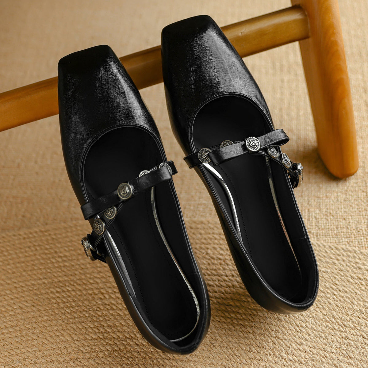Mocassin Mary Jane Vernis À Talon Carré Mocassin Mary Jane Vernis À Talon Carré