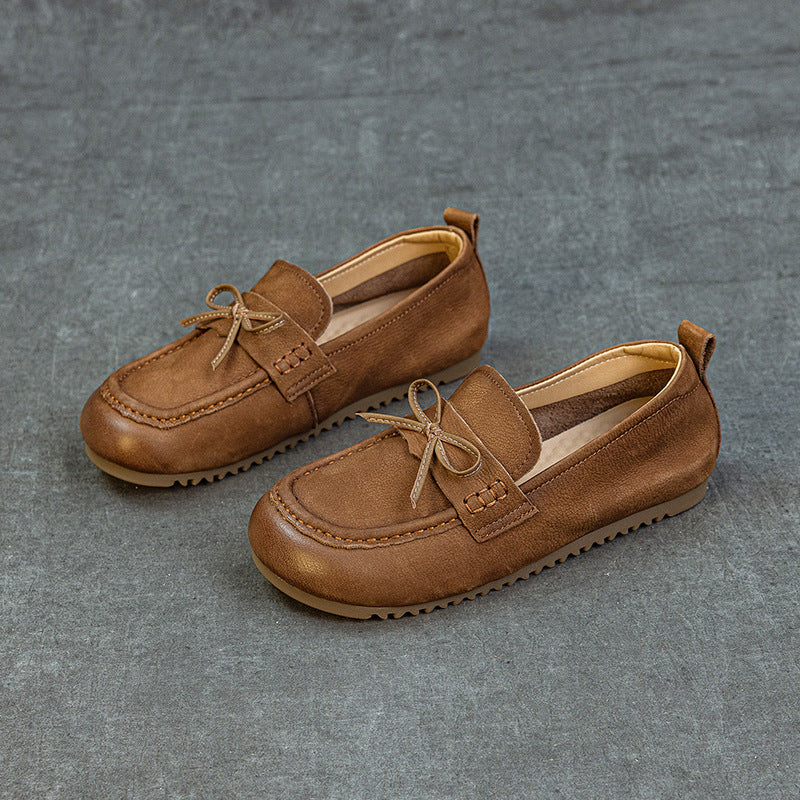 Women's Leather Soft Sole Flats – Comfortable Walking Shoes