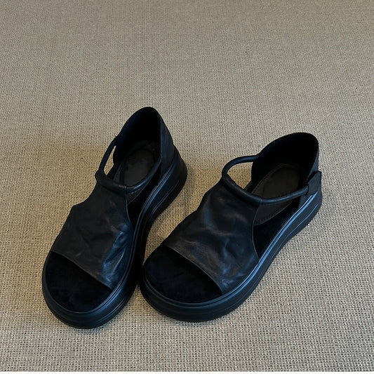 Chic Women's Summer Velcro Sandals – Open-Toe Platform Style