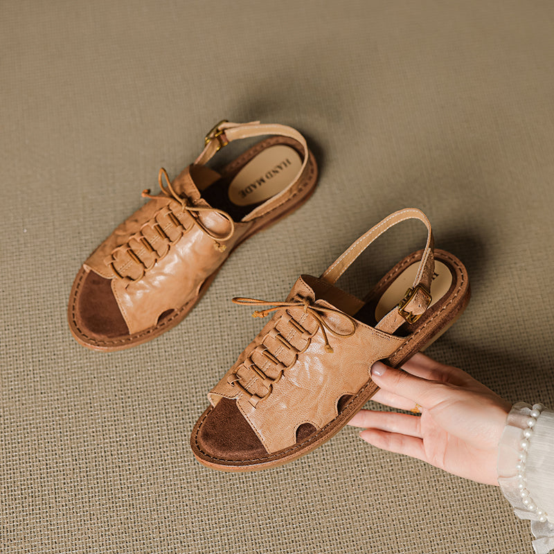 Women's Handmade Leather Boho Style Flat Comfort Open Toe Sandals