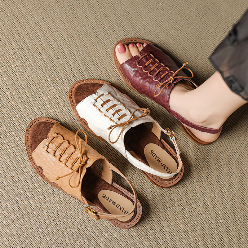 Women's Handmade Leather Boho Style Flat Comfort Open Toe Sandals