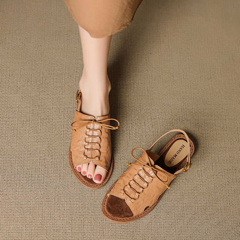 Women's Handmade Leather Boho Style Flat Comfort Open Toe Sandals