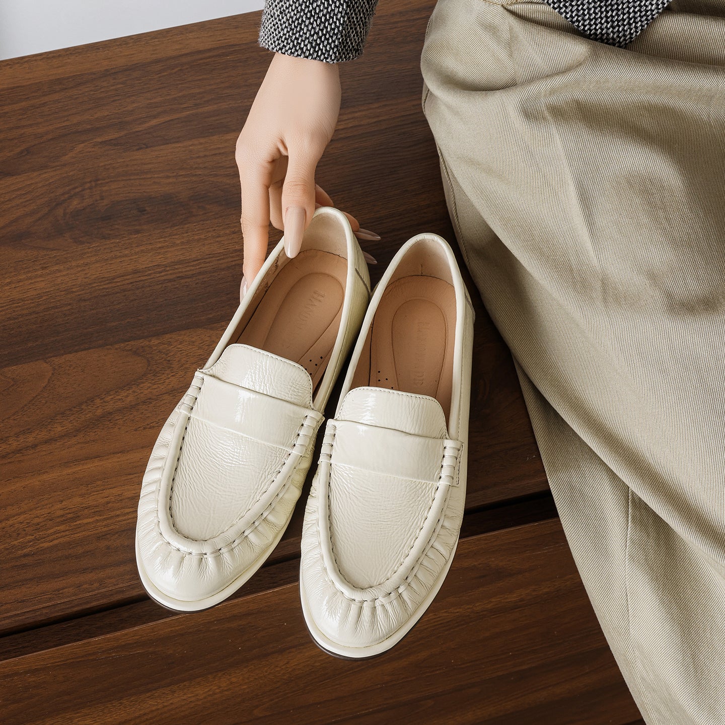 Women’s Sheepskin Driving Loafers – Casual Business Comfortable Shoes