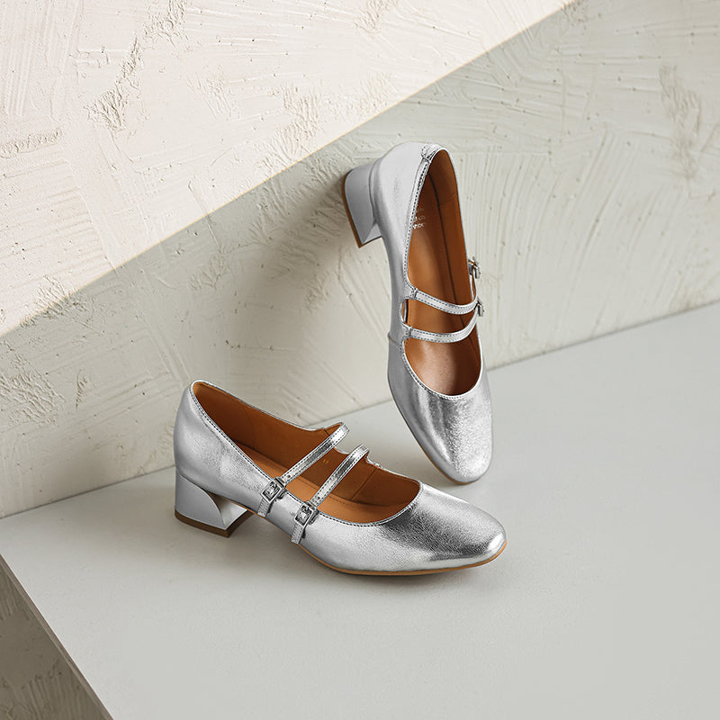 Modern Patent Leather Professional Mary Janes - Stable Mid-Heel Dress Shoes - Elegant All-Day Comfort Pumps