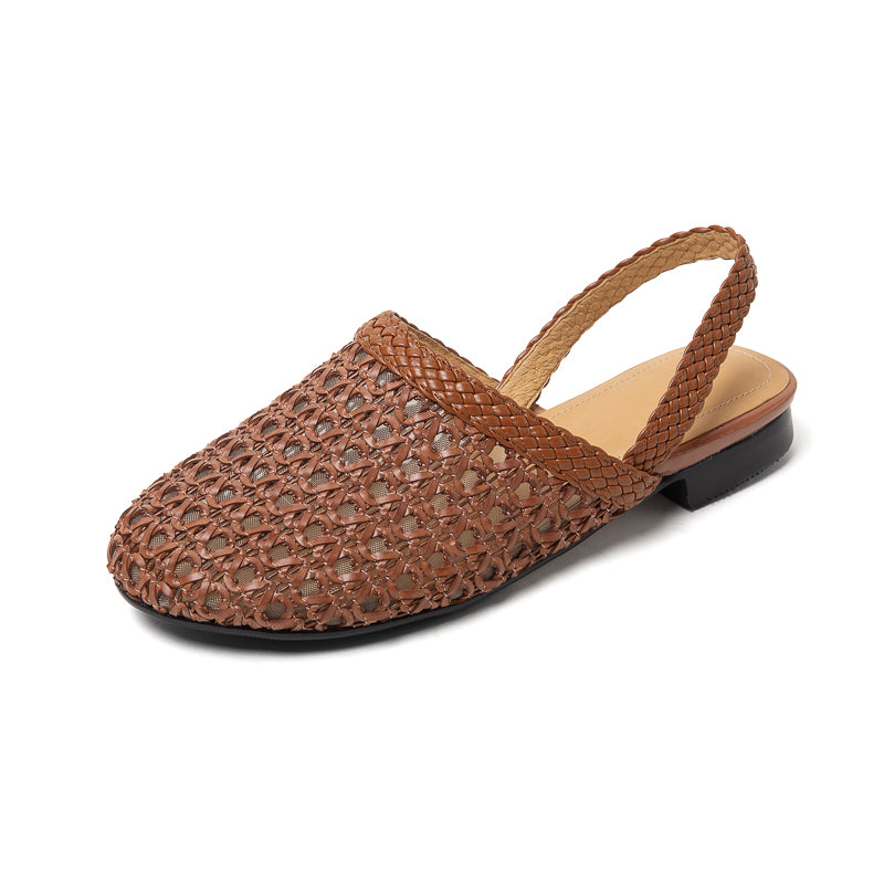 Women's Woven Mesh Slingbacks Ultra-Breathable Flats Summer Shoes