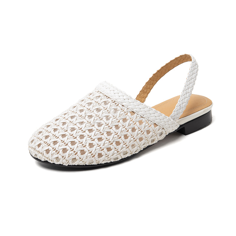 Women's Woven Mesh Slingbacks Ultra-Breathable Flats Summer Shoes