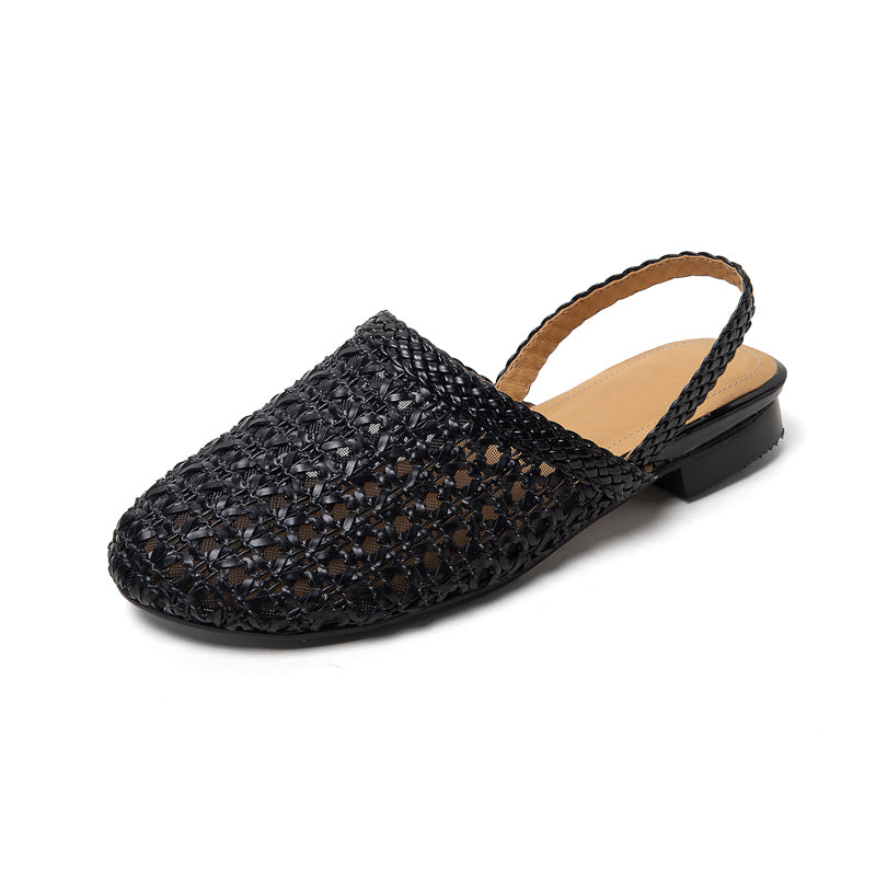 Women's Woven Mesh Slingbacks Ultra-Breathable Flats Summer Shoes