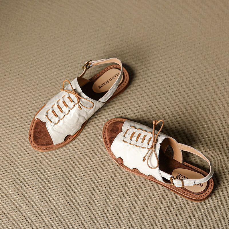 Women's Handmade Leather Boho Style Flat Comfort Open Toe Sandals