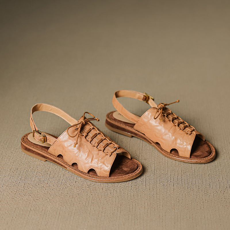 Women's Handmade Leather Boho Style Flat Comfort Open Toe Sandals