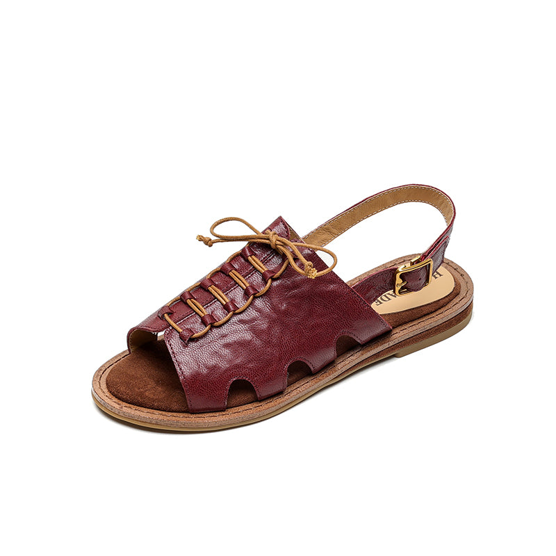Women's Handmade Leather Boho Style Flat Comfort Open Toe Sandals
