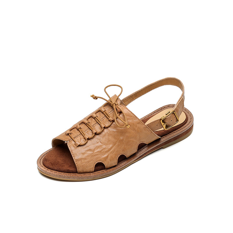 Women's Handmade Leather Boho Style Flat Comfort Open Toe Sandals