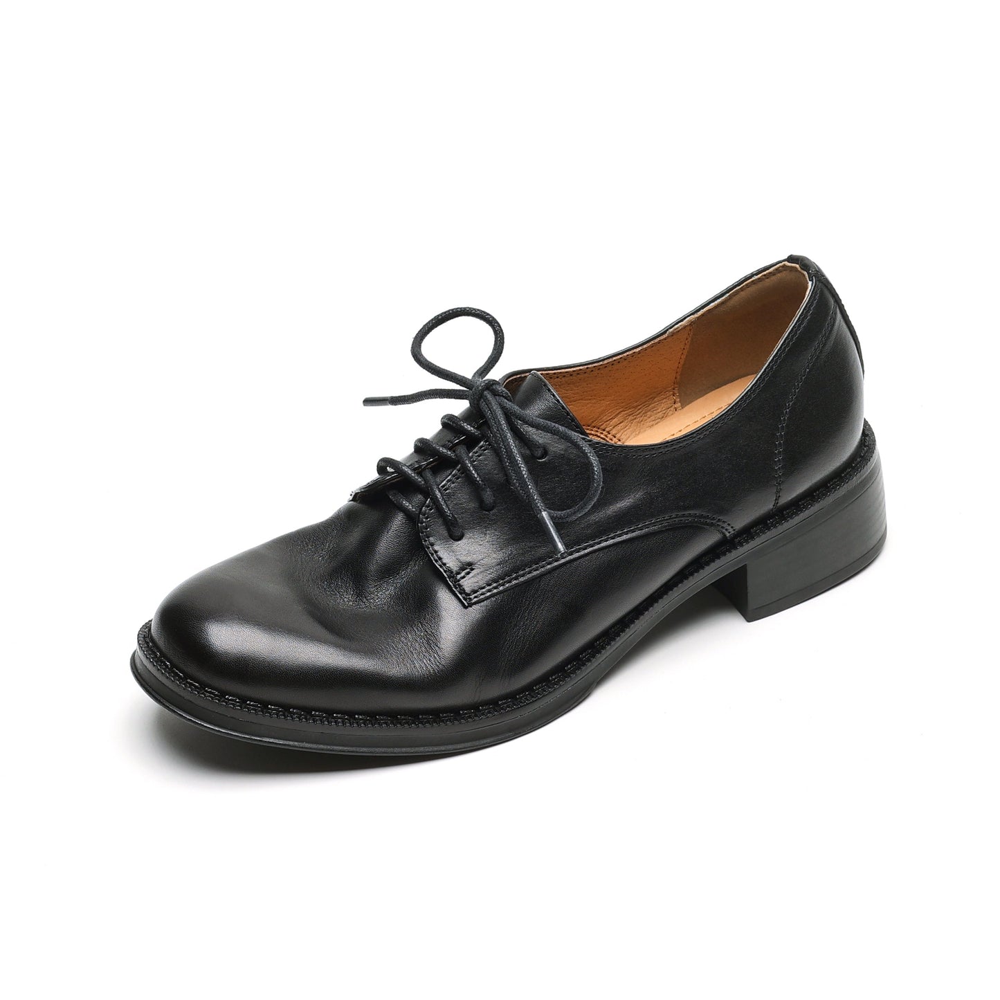 Women's Genuine Leather Casual Shoes Spring Fall Dress Lace-up Derby Oxfog
