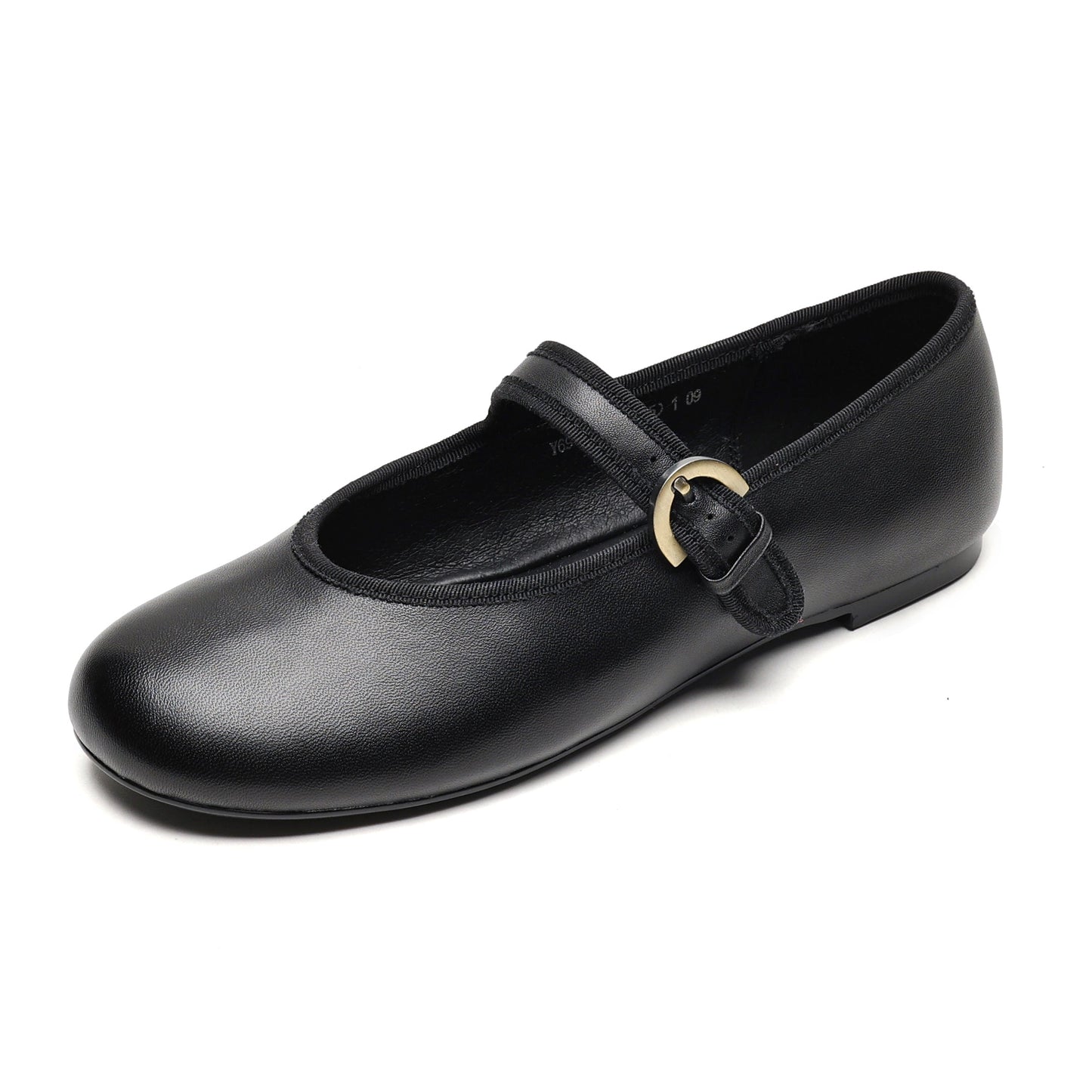 Women’s Sheepskin Mary Jane Flats – Classic Round Toe Buckle Strap Shoes