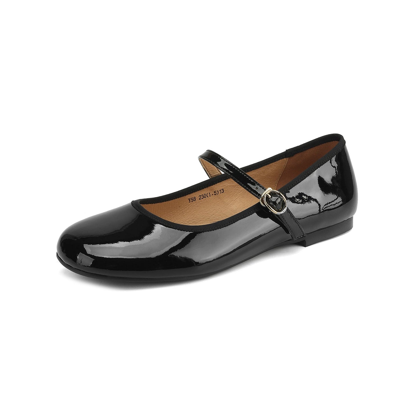 Women's Patent Mary Janes Elegant Round-Toe Summer Flat Heel