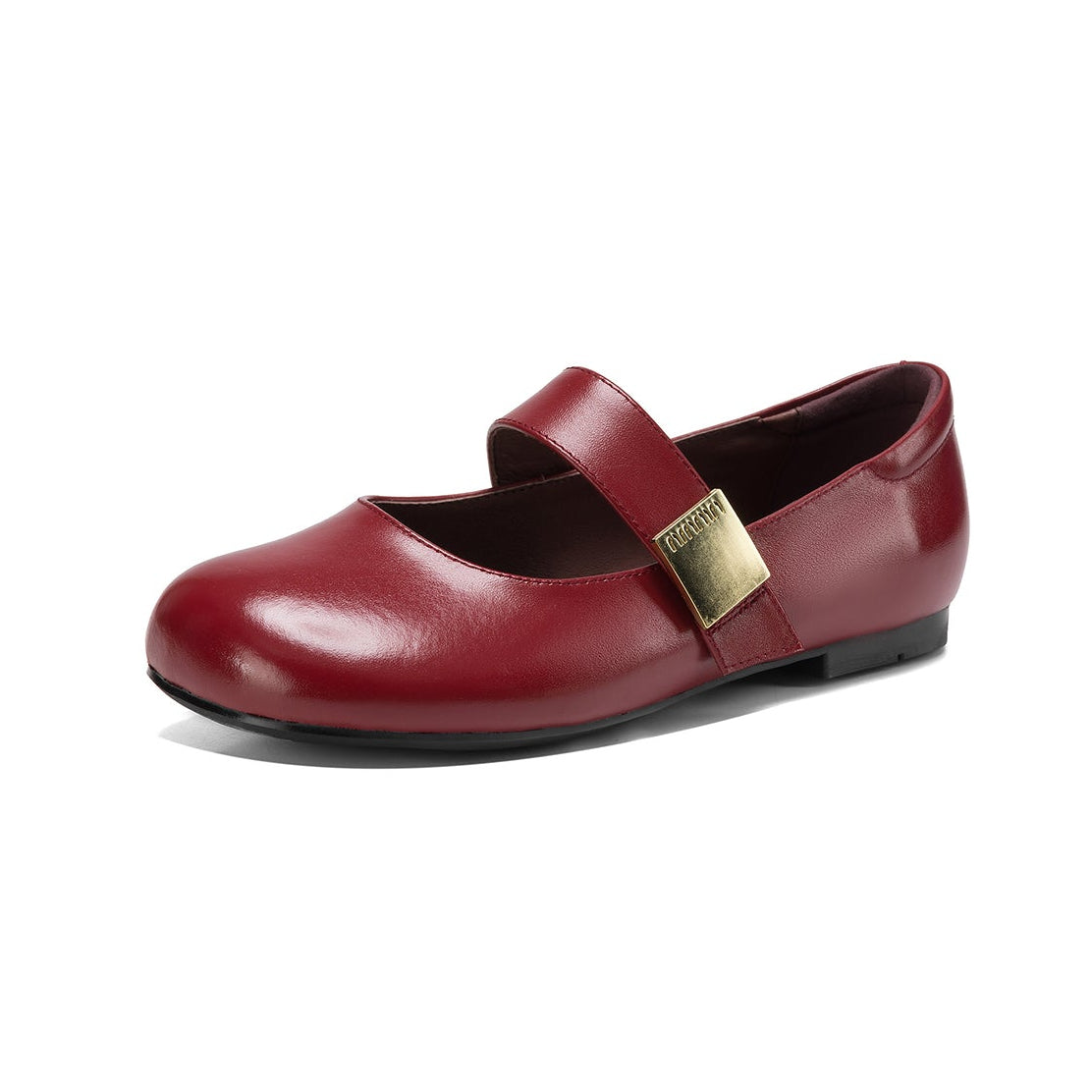 Women's Minimalist Soft Leather Flats - Round Toe Mary Janes with Velcro Strap