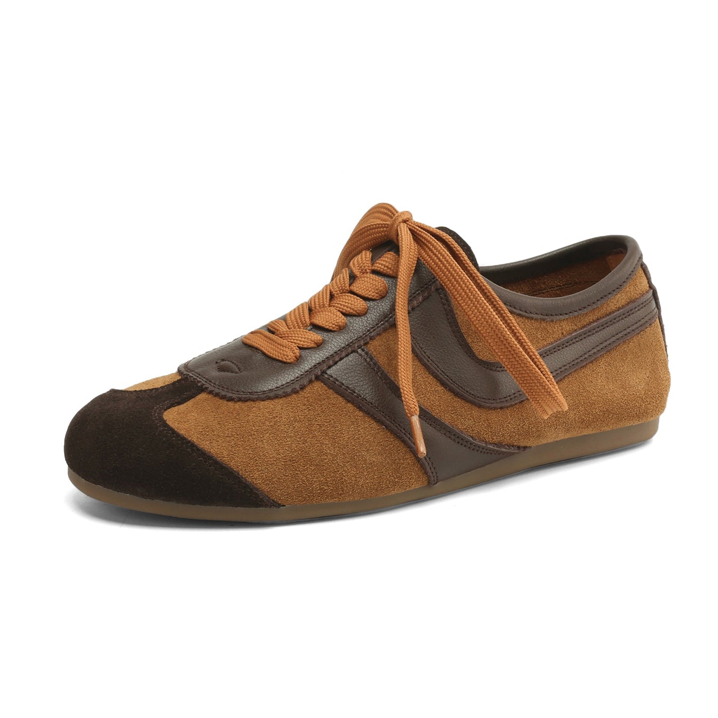 Women's Flat Cow Suede Lace-Up Soft Comfortable German Army Trainers