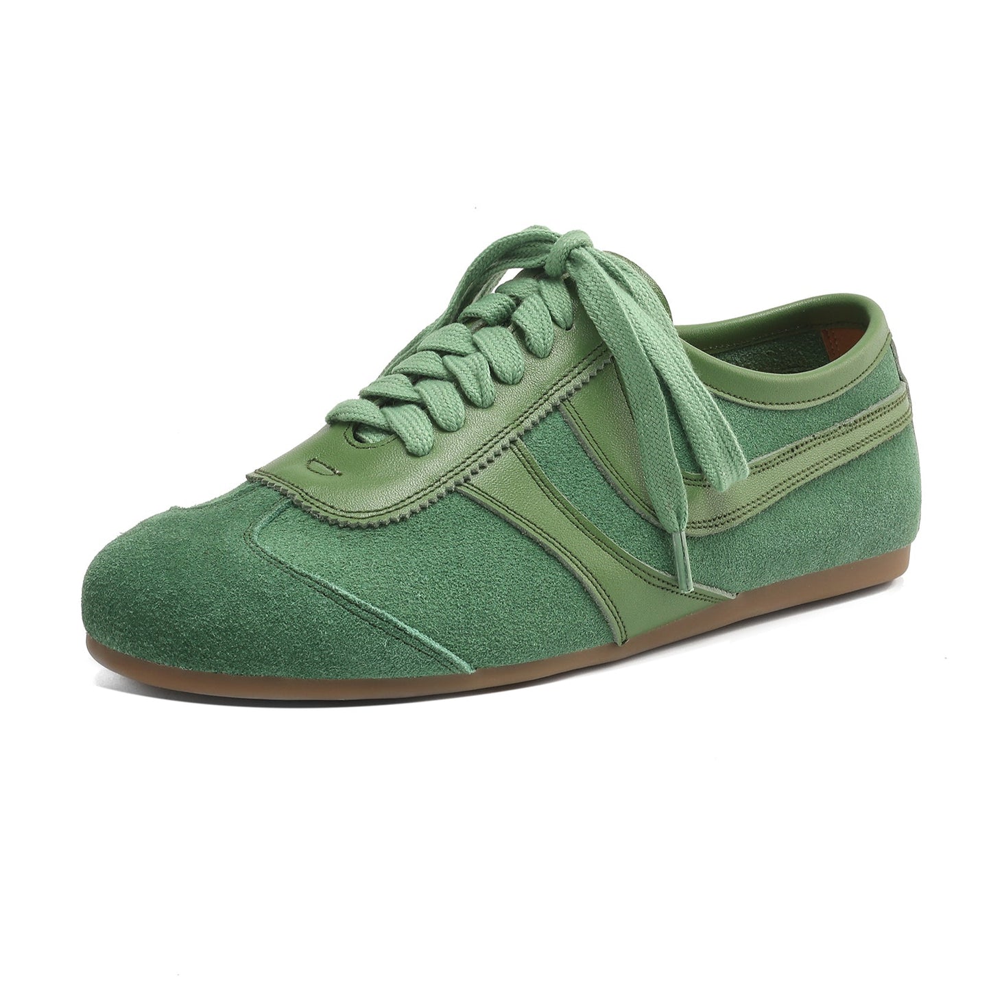 Women's Flat Cow Suede Lace-Up Soft Comfortable German Army Trainers