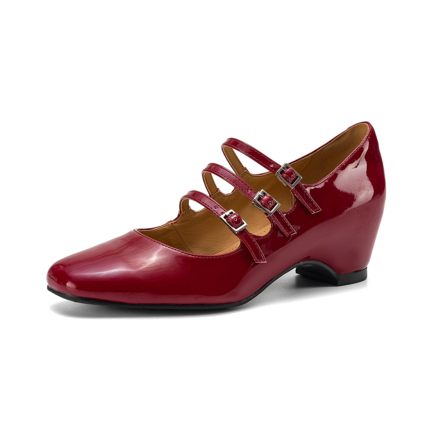 Women's French Vintage Triple-Strap Mary Janes - Elegant Wedge Heels Shoes